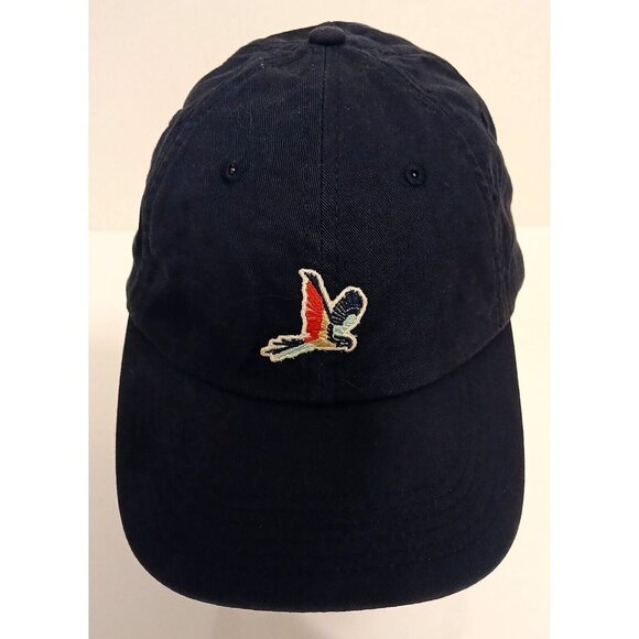 Herschel Unisex Cap Adjustable Baseball Hat Dark Blue Adult Bird Logo RARE - Picture 10 of 10